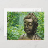 Peaceful Buddha Statue in a Leafy Green Forest Briefkaart (Voorkant / Achterkant)