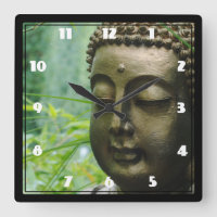 Peaceful Buddha Statue in a Leafy Green Forest