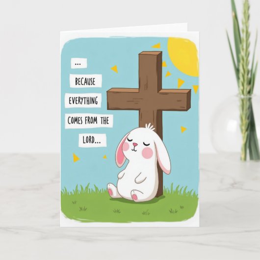 Peaceful Bunny Prayer Card Kaart (Voorkant)