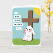Peaceful Bunny Prayer Card Kaart (Gele Bloem)