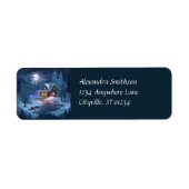 Peaceful Cabin in Winter Forest Etiket (Voorkant)