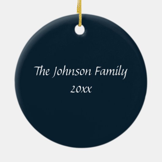 Peaceful Cabin in Winter Forest Keramisch Ornament (Achterkant)