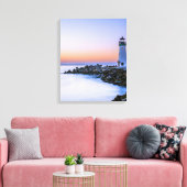 Peaceful Calm Coastal Simplistic Lighthouse Art Canvas Afdruk (Insitu (Woonkamer))