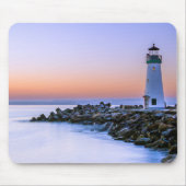 Peaceful Calm Coastal Simplistic Lighthouse Art Muismat (Voorkant)