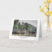 Peaceful Canal Scene - General Gefeliciteerd Kaart (Gele Bloem)