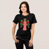 Peaceful Christmas Angel with Festive Wings  Tri-Blend Shirt (Voorkant volledig)
