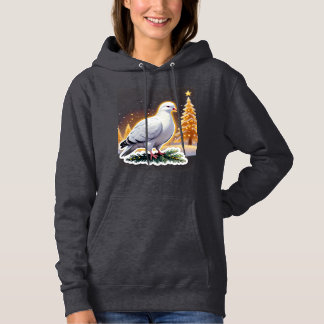 Peaceful Christmas White Dove Art 🎄 Hoodie