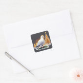 Peaceful Christmas White Dove Art 🎄 Vierkante Sticker (Envelop)