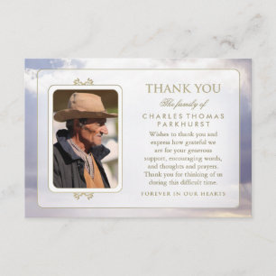 Peaceful Clouds Gold Photo Sympathie Hartelijk dan Bedankkaart