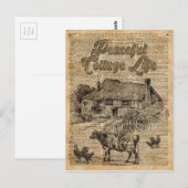 Peaceful Cottage Life Dictionary Art Briefkaart (Voorkant / Achterkant)
