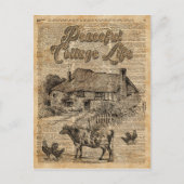 Peaceful Cottage Life Dictionary Art Briefkaart (Voorkant)