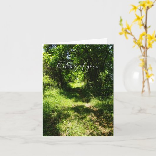 Peaceful country Pathway denking of you card Kaart (Gele Bloem)