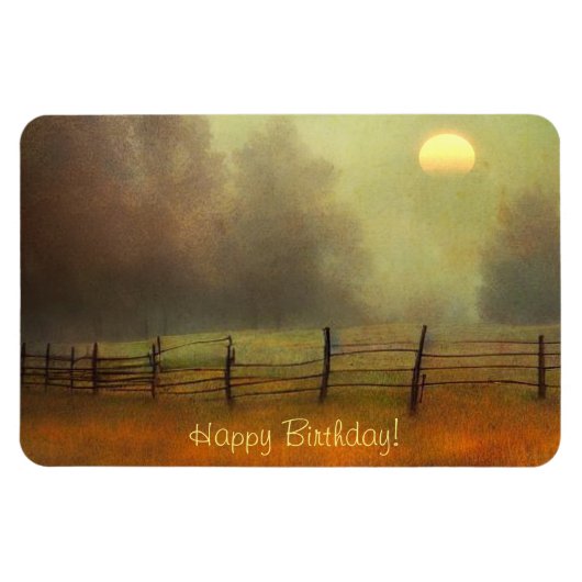 Peaceful country scene Birthday Magneet (Horizontaal)