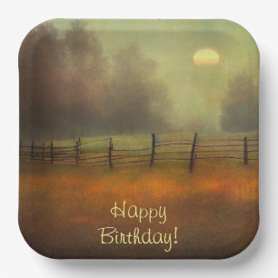 Peaceful country scene Birthday Papieren Bordje