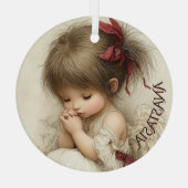 Peaceful Devotion with Custom Name Glas Ornament (Achterkant)