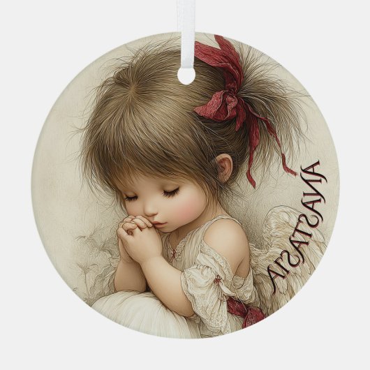 Peaceful Devotion with Custom Name Glas Ornament (Achterkant)