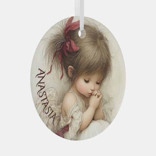 Peaceful Devotion with Custom Name Glas Ornament (Voorkant Rechts)