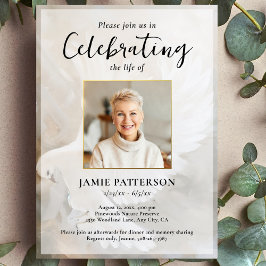 Peaceful Dove Celebration of Life Photo, Funeral Kaart