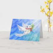 Peaceful Dove Christmas Wenskaart Kaart (Gele Bloem)