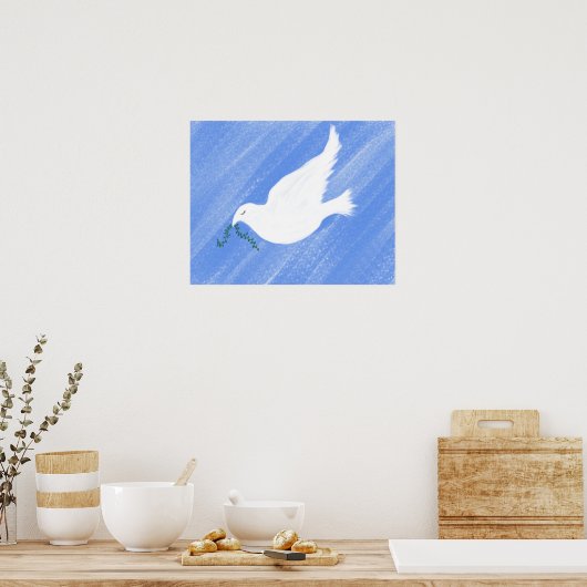 Peaceful Dove Illustration Poster (Keuken)
