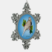 Peaceful Dove met heilige en ijverige Tin Sneeuwvlok Ornament (Links)