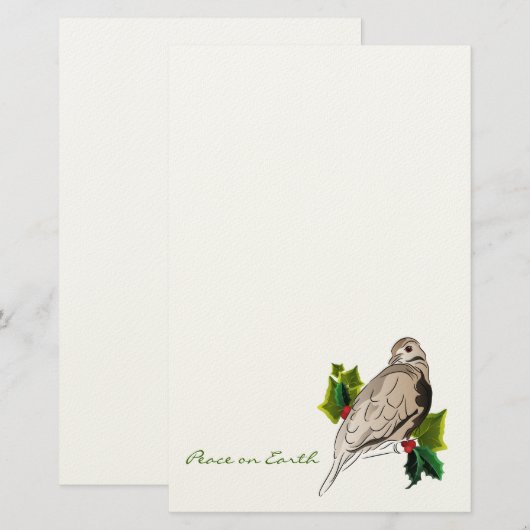 Peaceful Dove met heilige en ijzige kerst Briefpapier (Voorkant / Achterkant)