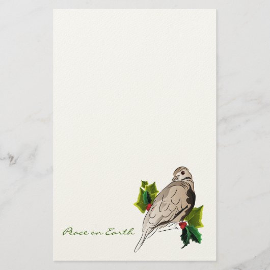 Peaceful Dove met heilige en ijzige kerst Briefpapier (Voorkant)