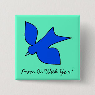 Peaceful Dove Vierkante Button 5,1 Cm