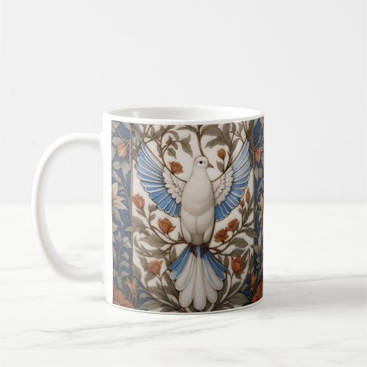 Peaceful Dove William Morris geïnspireerd Bloemen Koffiemok (Links)