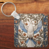 Peaceful Dove William Morris geïnspireerd Bloemen Sleutelhanger (Voorkant)