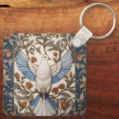 Peaceful Dove William Morris geïnspireerd Bloemen Sleutelhanger (Achterkant)