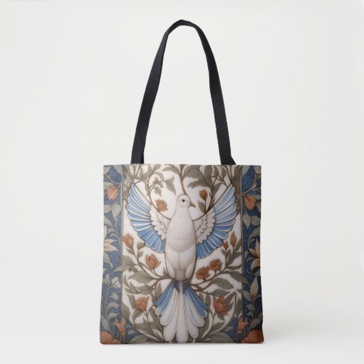 Peaceful Dove William Morris geïnspireerd Bloemen Tote Bag (Voorkant)