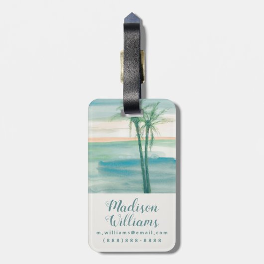 Peaceful Dusk Tropical Bagagelabel (Achterkant verticaal)