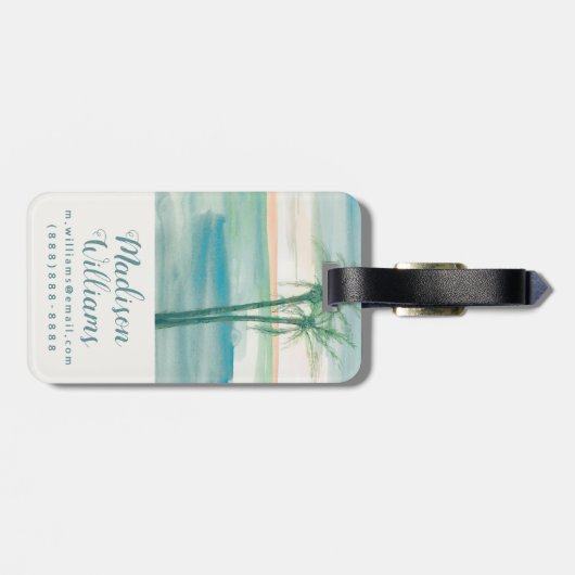 Peaceful Dusk Tropical Bagagelabel (Achterkant horizontaal)