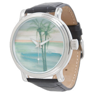 Peaceful Dusk Tropical Horloge