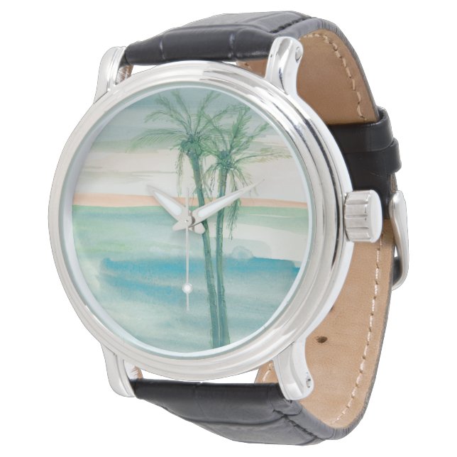 Peaceful Dusk Tropical Horloge (Gekanteld)