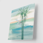 Peaceful Dusk Tropical Vierkante Klok (Hoek)