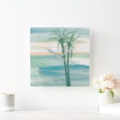 Peaceful Dusk Tropical Vierkante Klok (Huis)