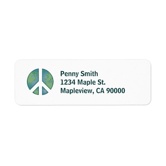 Peaceful Earth Address Label (Voorkant)