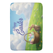 Peaceful Easter Spring Meadow Bunny & Egg Basket Badmat (Voorkant Verticaal)
