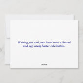 Peaceful Easter Spring Meadow Bunny & Egg Basket Feestdagenkaart (Achterkant)