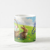 Peaceful Easter Spring Meadow Bunny & Egg Basket Koffiemok (Center)