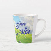 Peaceful Easter Spring Meadow Bunny & Egg Basket Latte Mok (Rechts)