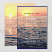 Peaceful Elegant Beach Sunset Weduwuitnodiging Kaart (Voorkant / Achterkant)