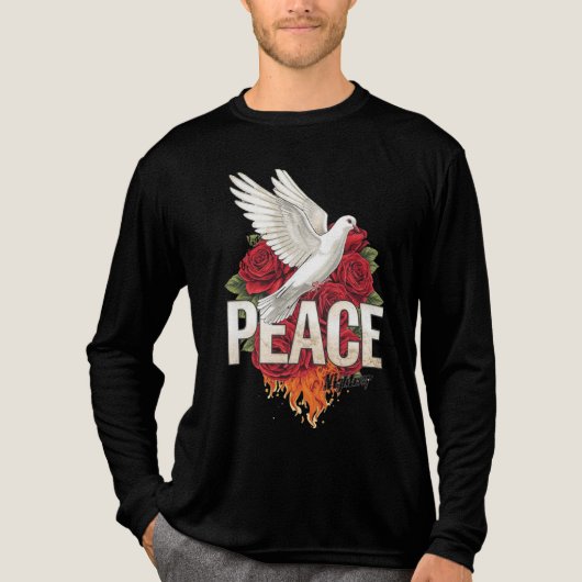 Peaceful Flames Dove Tri-Blend Shirt (Voorkant volledig)