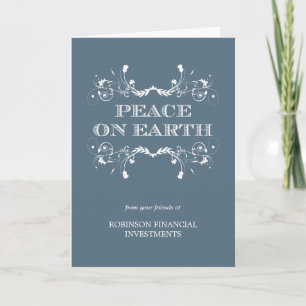Peaceful Florals Business/Corporate Holiday Card Feestdagen Kaart