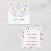 Peaceful flower Mandala yoga meditatie Vierkante Visitekaartje (Voorkant / Achterkant)