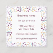 Peaceful flower Mandala yoga meditatie Vierkante Visitekaartje (Achterkant)