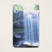 Peaceful Forest Waterfall Funeral Memorial Visitekaartje (Voorkant)