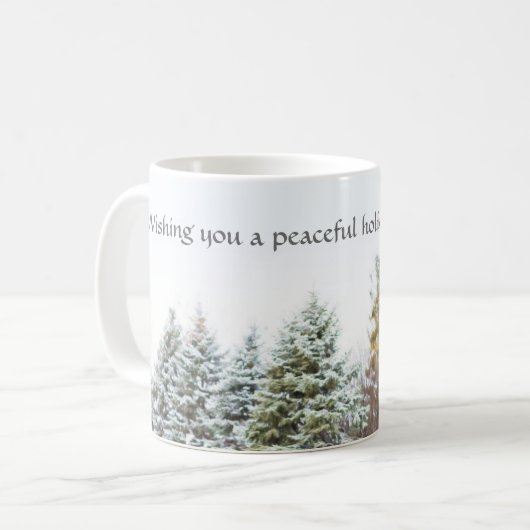 Peaceful Forest Winter Holiday Coffee Mok (Voorkant links)